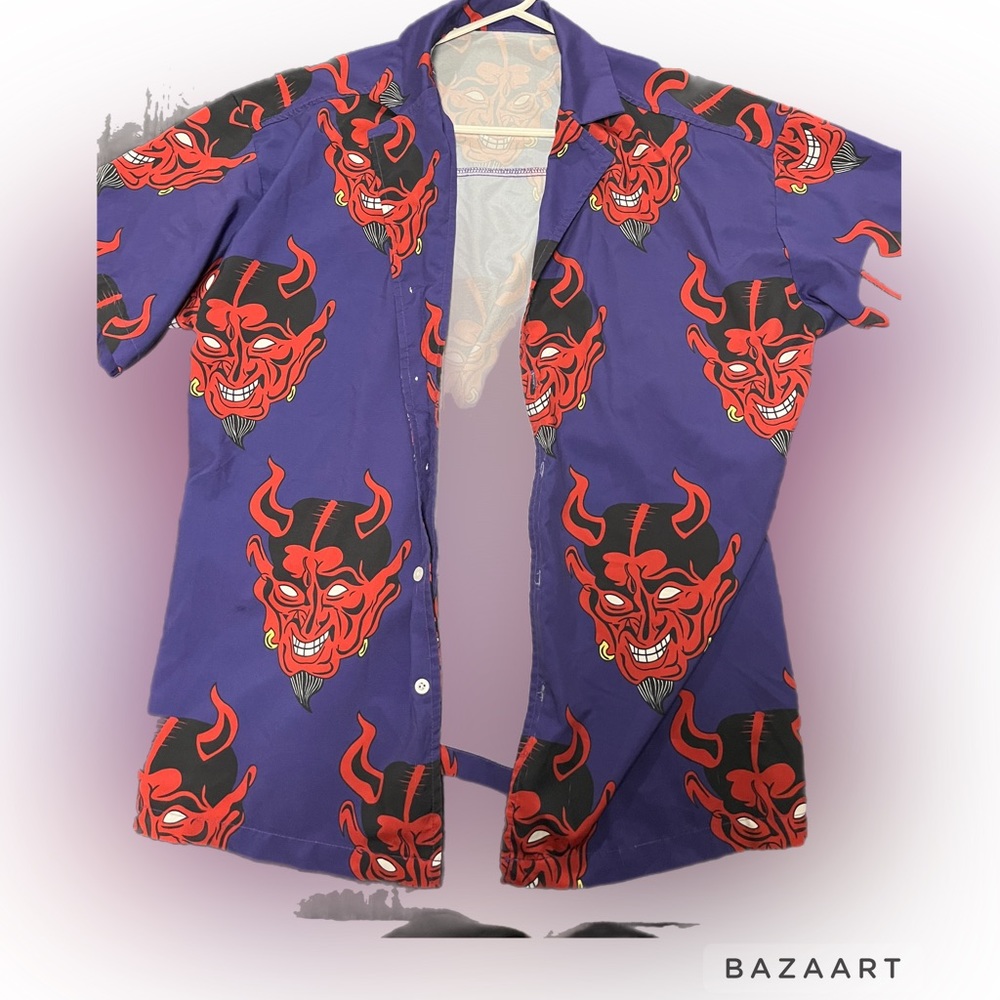 Medium Purple devil button up shirt